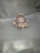 Fenton Glass Fairy Top OnlyLamp Shade Dusty Rose Pink Cabbage Rose Vtg Homco