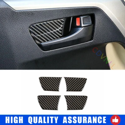 Tazón de puerta interior de fibra de carbono real para Toyota RAV4 2013-2018 4* Foto 1 de 4