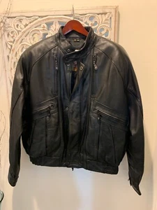 Black Vintage Leather Harley Davidson Jacket XXL - Picture 1 of 6