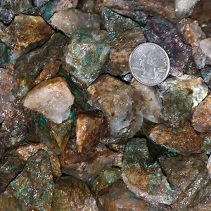 3000 Carat Lots of Natural (SMALL) Chrysocolla - Plus a FREE Faceted Gemstone - Picture 1 of 6