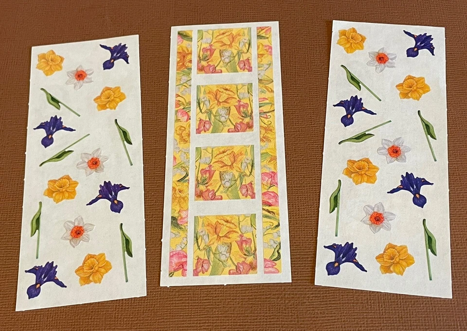 Lote de 3 pegatinas Creative Memories Flowers, iris y narciso Foto 1 de 1