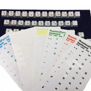 Russische transparente Tastaturaufkleber wasserdicht Laptop NICE Q Tische U π₯ - Afbeelding 1 van 12