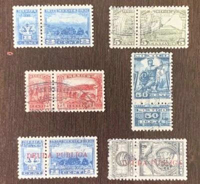 LOTE DE SELLOS FISCALES DE MÉXICO, 6 DIFERENTES Foto 1 de 2