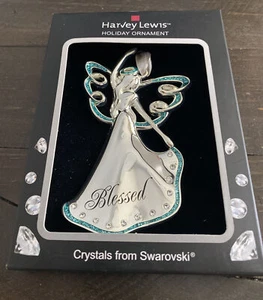 Harvey Lewis Blessed Angel Holiday Ornaments W/Crystals From Swarovski  NIP - Picture 1 of 5