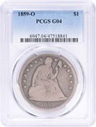 1859-O Liberty Seated Silver Dollar G04 Pcgs