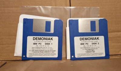 Demoniak (PC, 1991) - 3.5" Floppies Only - Tested - Vintage Text Adventure - Image 1 of 3