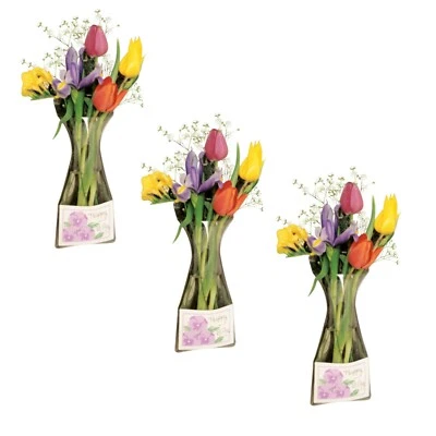 Window Vases FleixibleVinyl with Pocket for a Gift or Business Card 3 Pk 30330 - Image 1 of 4