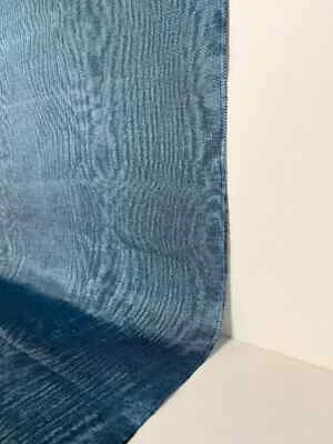 Blue Silk Moire Fabric By 2 Meters,  Watermark Patterned, Multicolor Options. - Image 1 of 4