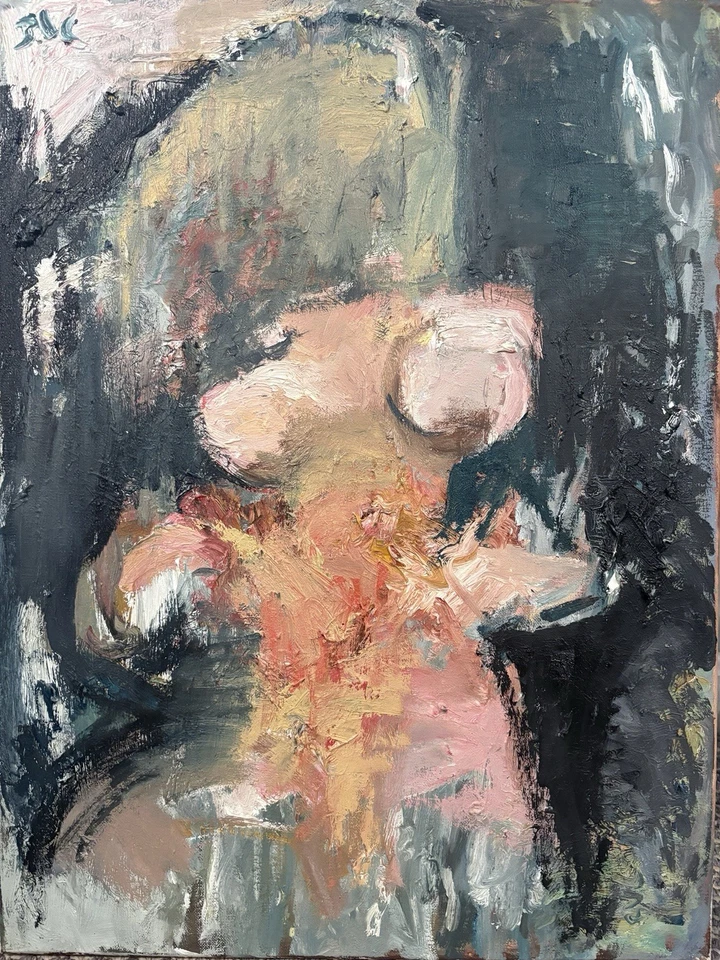 Pintura al óleo tocador cubismo francés original firmada mujer Picasso sobre lienzo 18x24 Foto 1 de 1