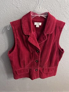 Chaleco de pana Christopher & Banks para mujer talla grande granate - Imagen 1 de 6