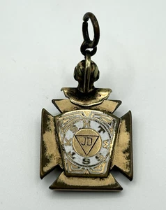 Antik Vintage Tempelritter Freimaurer Uhr Anhänger goldfarben - Bild 1 von 5