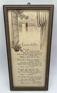 Vintage Buzza Motto 9.5x4.5” Alfred Tennyson “Crossing the Bar” Nautical Poem - Picture 1 of 17