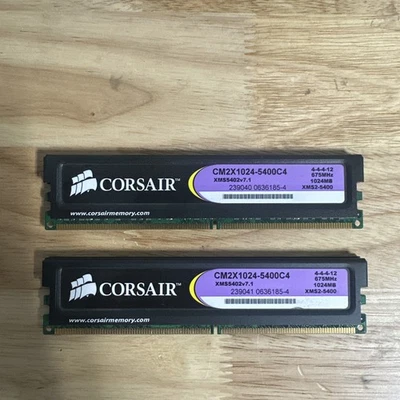 2 x CORSAIR CM2X1024-6400 1.90V ver7.3 800MHz 1024MB XMS2-6400 RAM MEMORY - Image 1 of 2