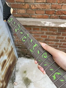 Mástil de guitarra AAA 24 trastes de palisandro estilo Ibanez incrustación Green Vine Árbol de la vida - Imagen 1 de 7