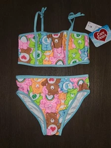 NEW GIRLS CARE BEARS BIKINI SWIMSUIT SIZE M 7-8 - Picture 1 of 5
