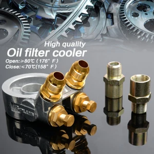 Fit For AN10 Oil Filter Cooler Sandwich Thread Plate Adapter + 80 Deg Thermostat - Picture 1 of 5
