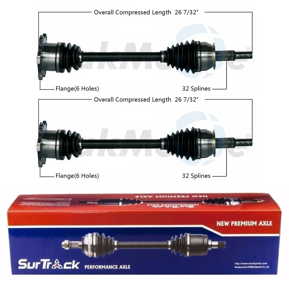 SurTrack Pair Set of 2 Rear CV Axle Shafts For Nissan Pathfinder 4.0L 2005-2012 - Image 1 of 1