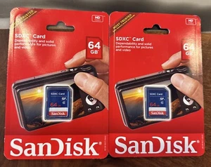 2X SanDIsk SDHC/SDXC Memory Card 64GB - SDSDB-064G-B35 - Picture 1 of 4