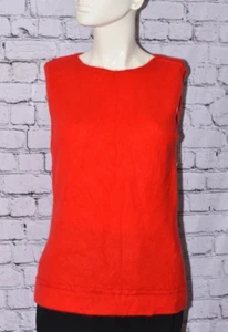 ESCADA CANOTTA CANOTTA ROSSA SENZA MANICHE IN CASHMERE TAGLIA 36/6 - Foto 1 di 8