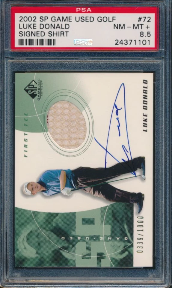 Luke Donald #72 2002 SP Game Used Golf Signed Shirt #/1000 PSA 8.5 *1101 - Image 1 of 1