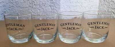 Juego de 4 vasos de whisky Jack Daniel's GENTLEMAN JACK con letras grises con logotipo Foto 1 de 4