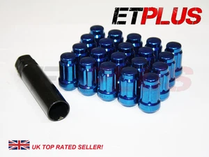Blue Spline Wheel Nuts x 20 12x1.25 Fits Suzuki Swift Ignis Wagon-R Alto - Picture 1 of 1