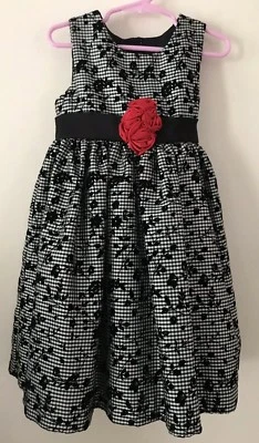 Marmellata Girls Black & White Special Occasion Dress Size 4 - EUC - Image 1 of 4