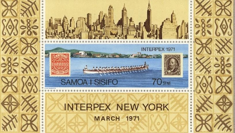 САМОА 1971 «INTERPEX» МАРКА ВЫСТАВКА, НЬЮ-ЙОРК ЛИСТ MNH - Изображение 1 из 1