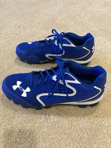 Under Armour Size 12 Blue/White Low Top Baseball Cleats - Picture 1 of 9