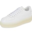 Jeffrey Campbell Court Sneakers Lace Up Platfrom Tennis Shoes (5.5, White White)
