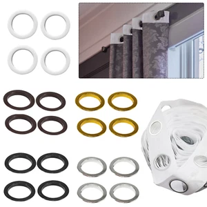 Kit de anillos metálicos redondos de 40 mm con ojales de plástico de cinta para cabecera de cortina blanca de 1-10 m - Imagen 1 de 45