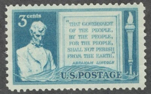 US. 978. 3c. Lincoln & Quotation, Gettysburg Address Issue. MNH. 1948 - Picture 1 of 1