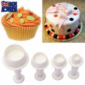 4Pcs Mini Round Circle Cookie Cake Cutter Mold Biscuit Fondant Sugar Craft Decor