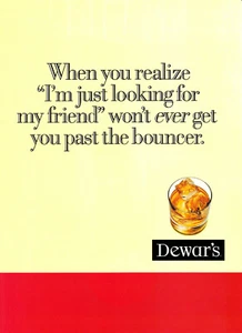 DEWAR'S WHISKY 2 PGS AD #5 RARE 1996 "WHEN YOU REALIZE IM JUST LOOKING FOR MY.." - Picture 1 of 3
