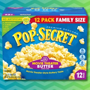 Pop Secret Microwave Popcorn, Movie Theater Butter, Flavor, 3 Oz Bags, 12 Ct - Picture 1 of 9