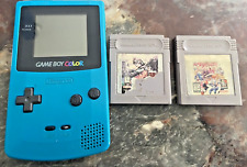 Nintendo Game Boy Color CGB-001 - Teal Blue - 100% OEM with 2 games
