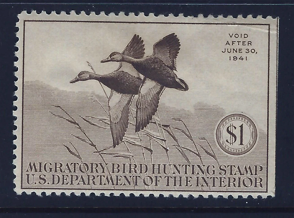 Bigjake: RW7, 1940 Federal Duck Stamp, $1.00 Black Mallards - Image 1 of 1