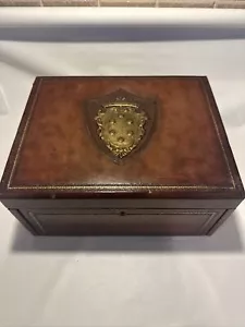 Supporto Esposizione Penna Sigaro 3 Strati 25 Fessure Legno Pelle Italiana Cappotto In rilievo - Foto 1 di 24