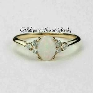 Fire Opal Ring Wedding Ring For Women, Vintage Opal Ring, Engagement Jewelr - Picture 1 of 6