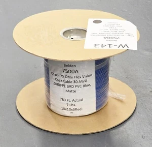 Belden 7500A 75Ω MINI Coax, 30 AWG Str, FPE Ins, OA TC Brd, PVC Jkt, 780 Ft W143 - Picture 1 of 3