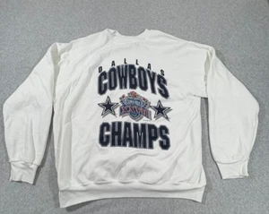 Vintage Dallas Cowboys Pullover Mens Extra Large White 90s Super Bowl Champs Swe - Picture 1 of 7
