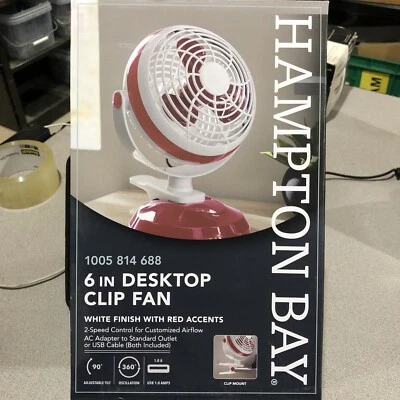 Ventilador de escritorio portátil USB o adaptador de CA incluido! Clip On O Use Base! 2 velocidades Foto 1 de 3