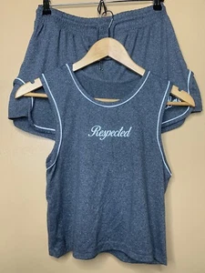 Canotta donna grande set 2 pezzi corta collo scoop grigio senza maniche elastico in vita - Foto 1 di 19