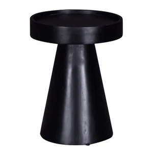 16" Black Solid Wood Pedestal Side/End Table for Entryway Living Room & Bedroom - Picture 1 of 5