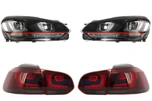 Phares pour VW Golf 6 VI 08-13 Golf 7 3D LED DRL U-Design GTI Feux R20 Look - Afbeelding 1 van 8