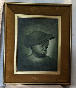 R.Von Mulder : "Portrait D'un Jeune Enfant Noir" Huile Sur Toile Signée Encadrée - Imagen 1 de 10