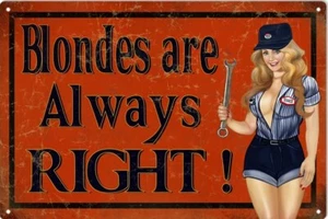 Blondinen haben immer Recht! verrostetes Stahlschild 355mm x 205mm (RV) REDUZIERT!! - Bild 1 von 1