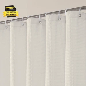 Stall Fabric Shower Curtain Set - 36X72, Waffle Weave 230GSM Heavy Duty Small St - Picture 1 of 8