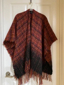 Cejon Pashmina/Shawl/Wrap Boucle Fringed Red Plaid 63'' x 21'' - Picture 1 of 15