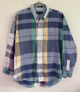 VINTAGE! Colours by Alexander Julian Long Sleeve Plaid Button Up Shirt Size L - Picture 1 of 16